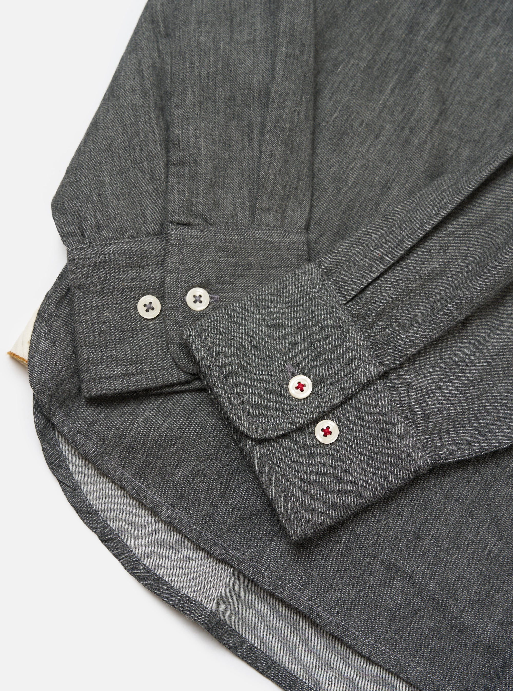 Charcoal Brushed Organic Cotton Square Pocket Shirt