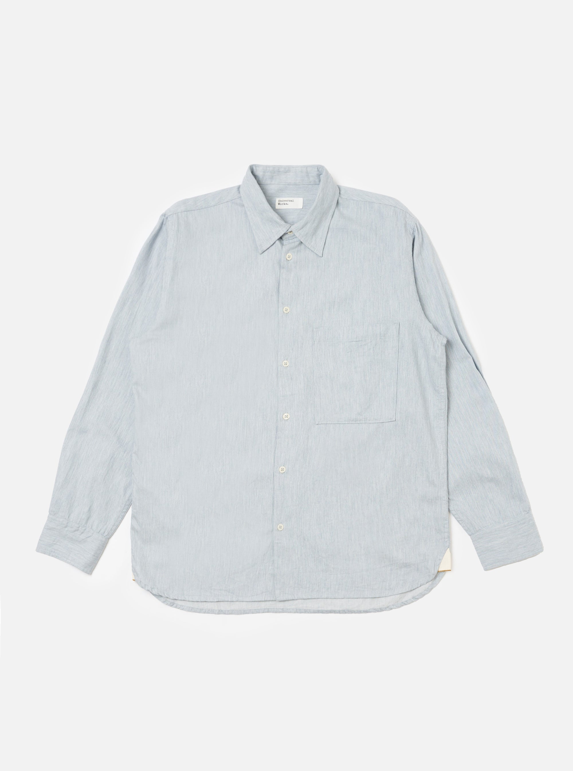 Sky Blue Brushed Organic Cotton Square Pocket Shirt