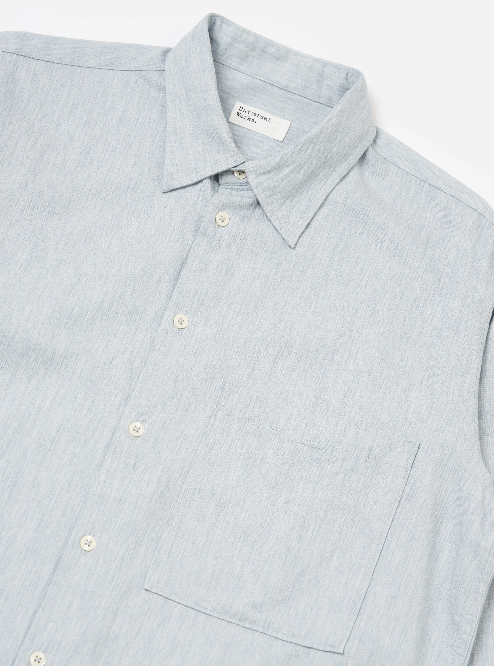 Sky Blue Brushed Organic Cotton Square Pocket Shirt
