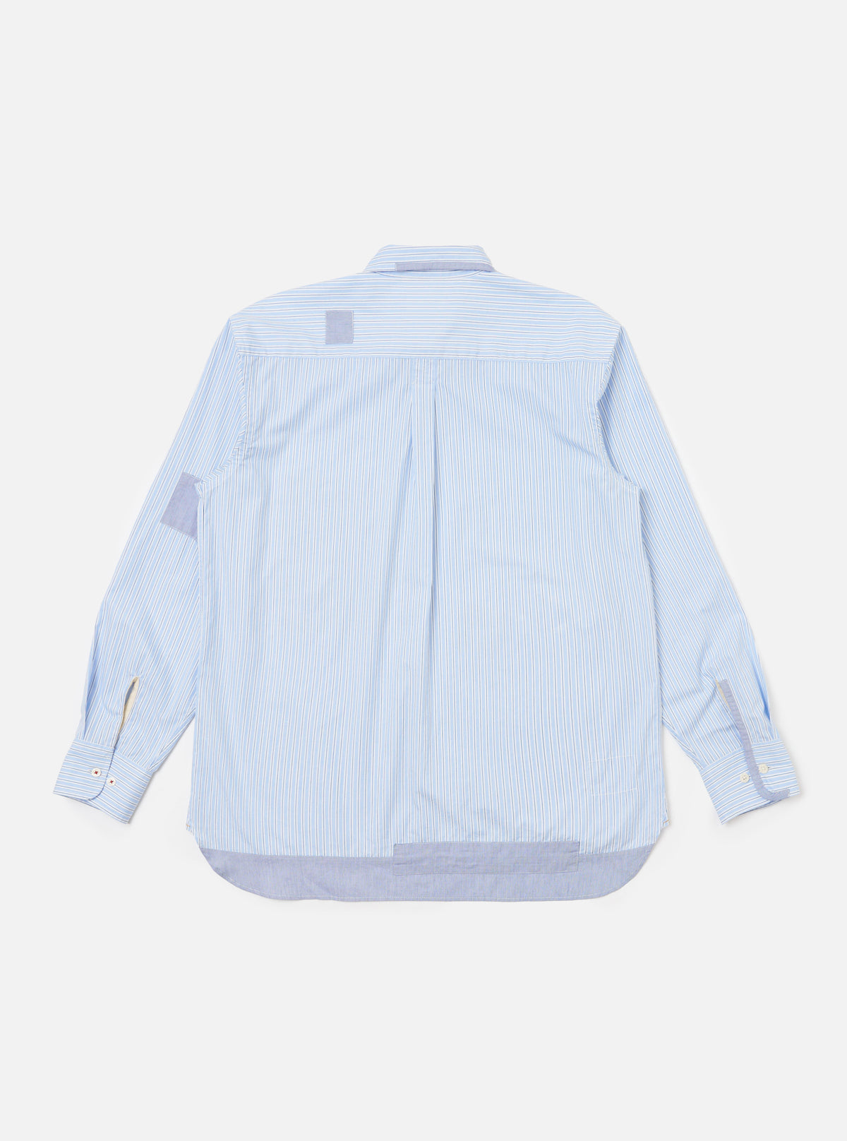 Blue Office Stripe Patched Lazy Day Shirt
