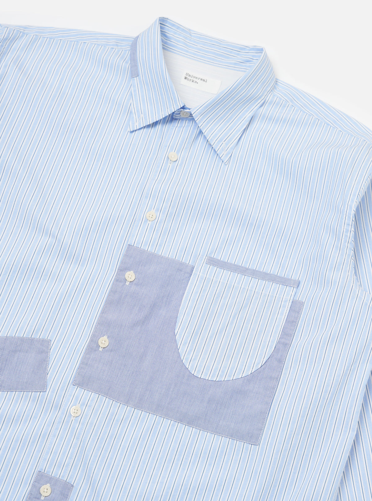 Blue Office Stripe Patched Lazy Day Shirt