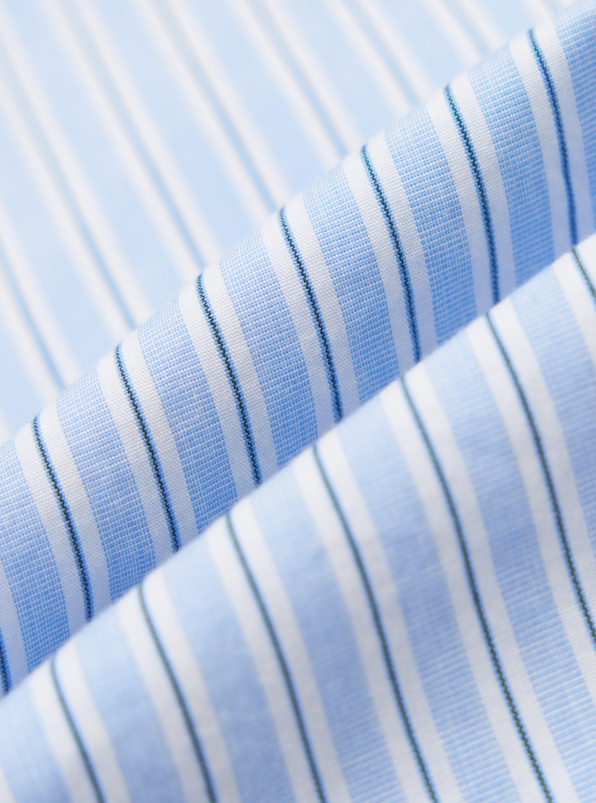 Blue Office Stripe Square Pocket Shirt