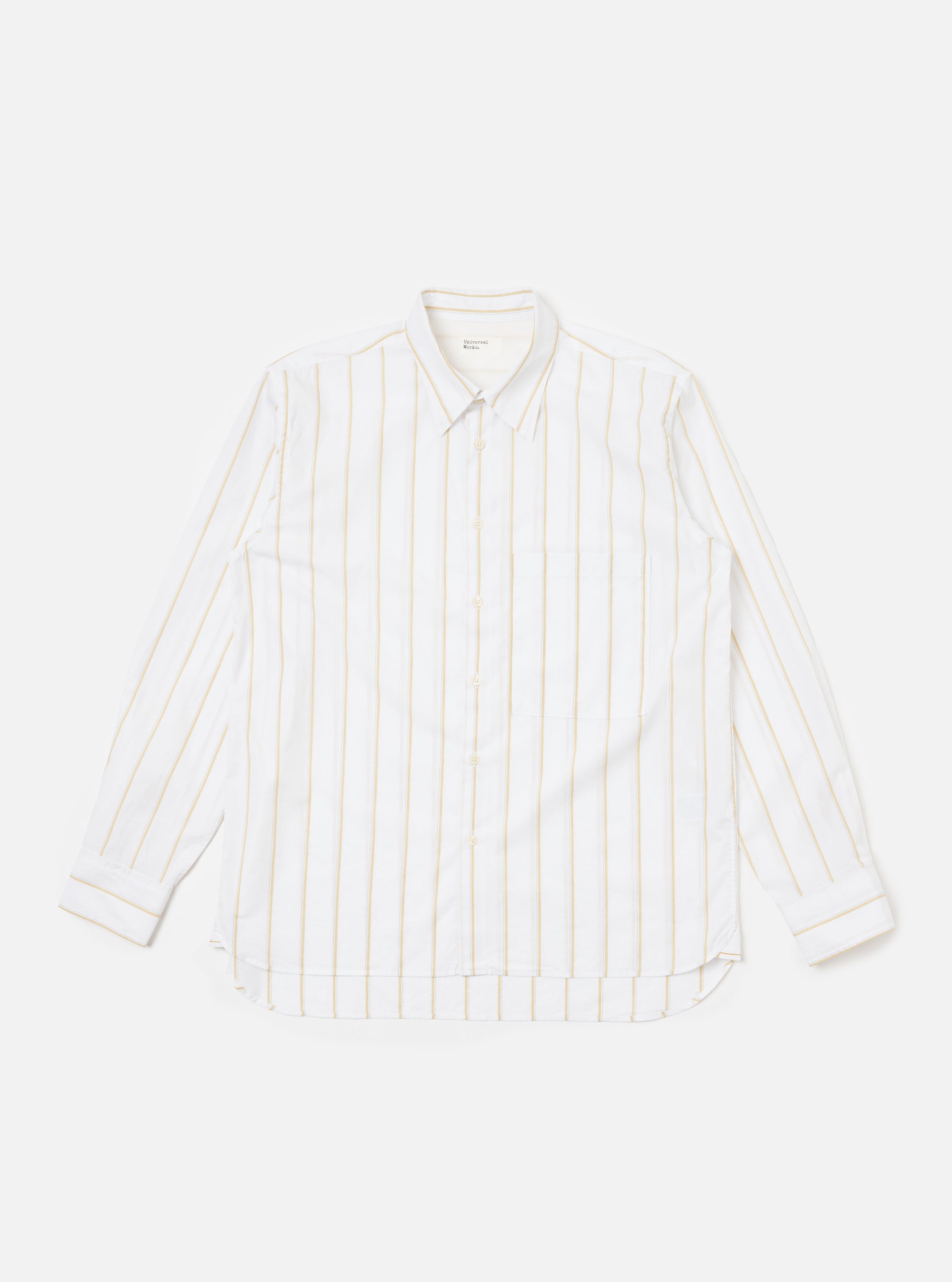 Men's White Office Stripe Square Pocket Shirt – Universal Works