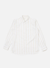 White Office Stripe Square Pocket Shirt