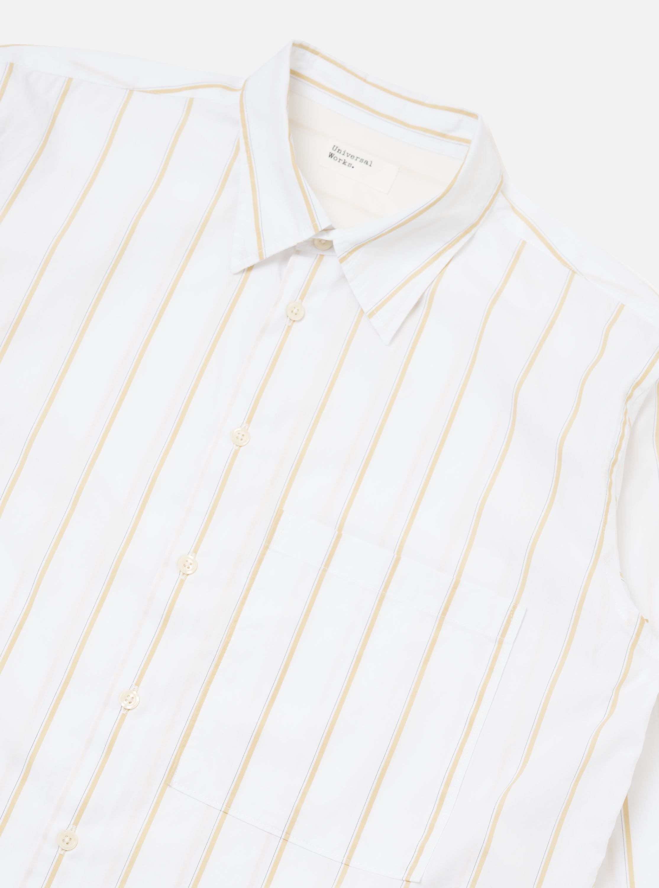 Men's White Office Stripe Square Pocket Shirt – Universal Works