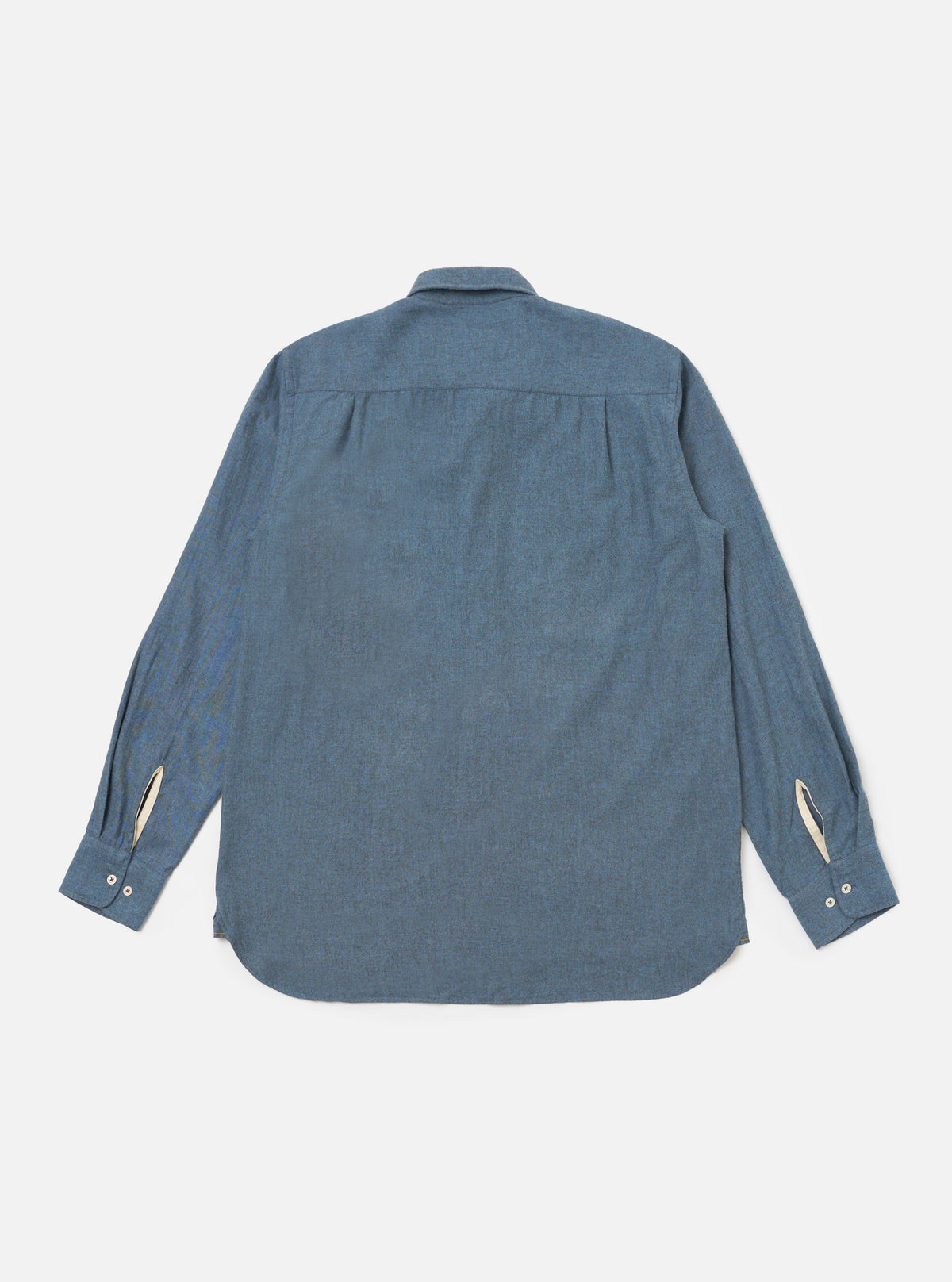 Blue Brushed Marl Twill Square Pocket Shirt