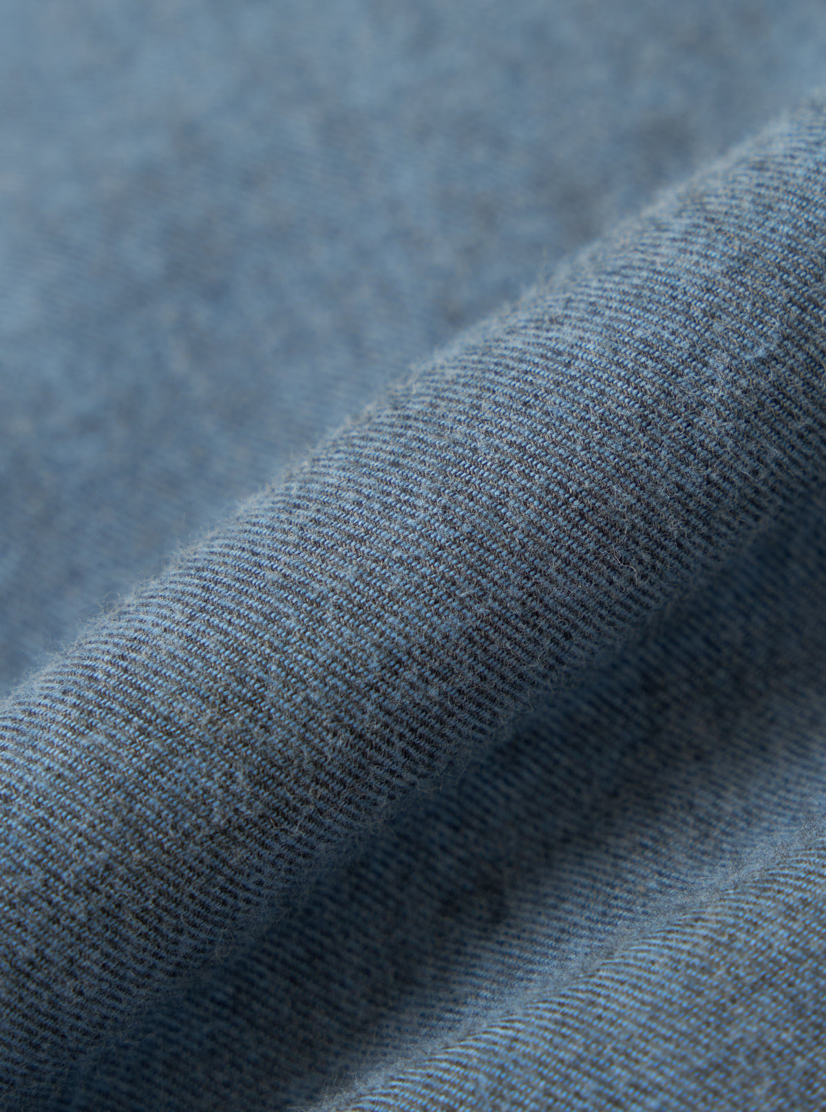 Blue Brushed Marl Twill Square Pocket Shirt