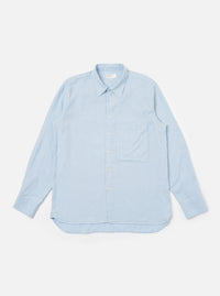 Light Blue Brushed Marl Twill Square Pocket Shirt