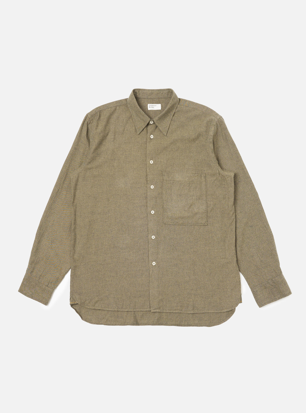 Mustard Brushed Marl Twill Square Pocket Shirt