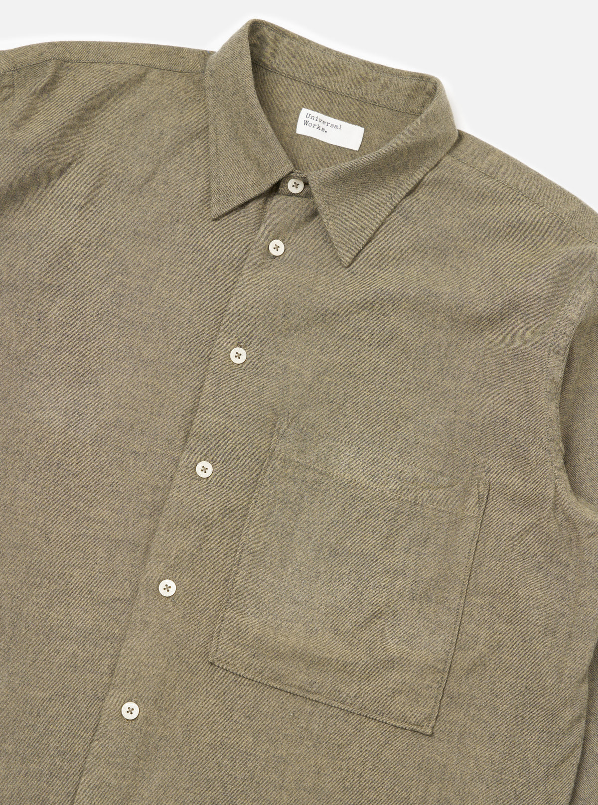 Mustard Brushed Marl Twill Square Pocket Shirt