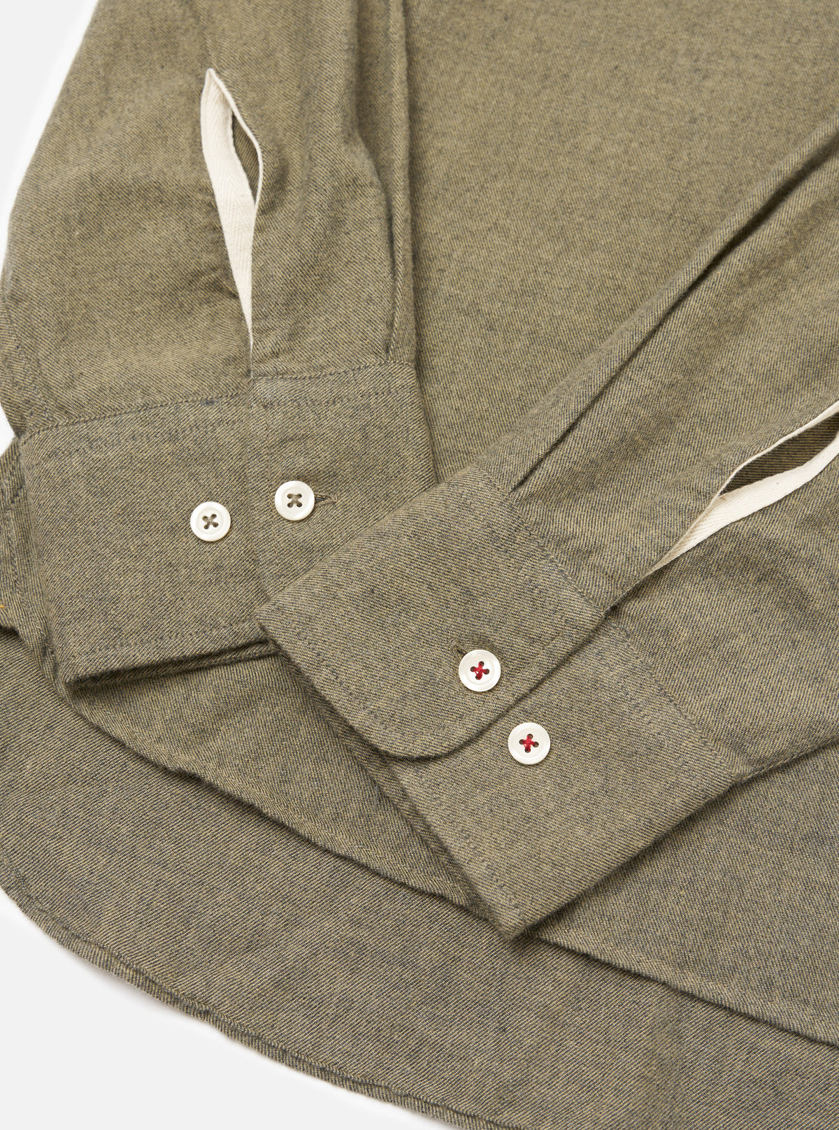 Mustard Brushed Marl Twill Square Pocket Shirt