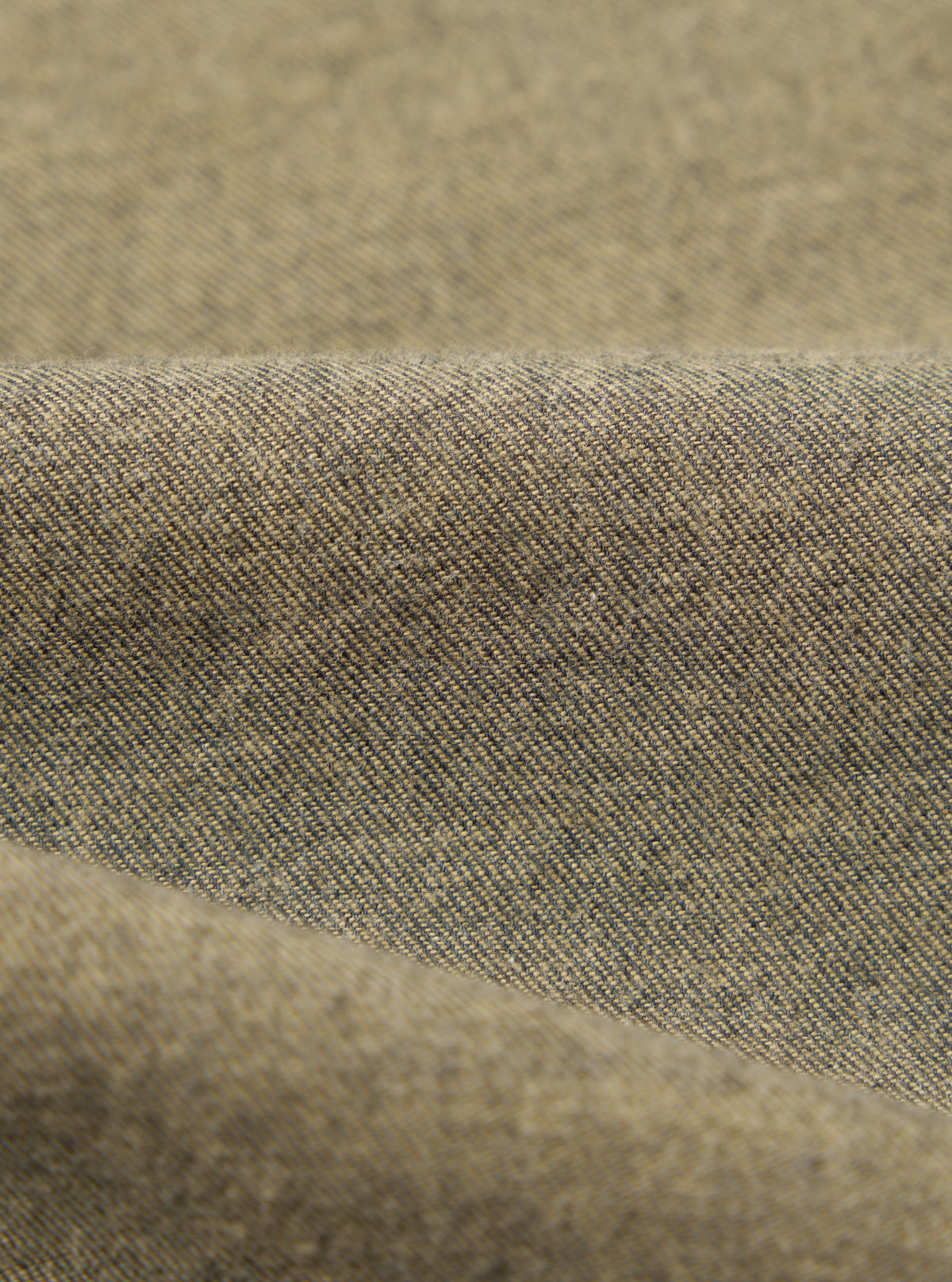 Mustard Brushed Marl Twill Square Pocket Shirt