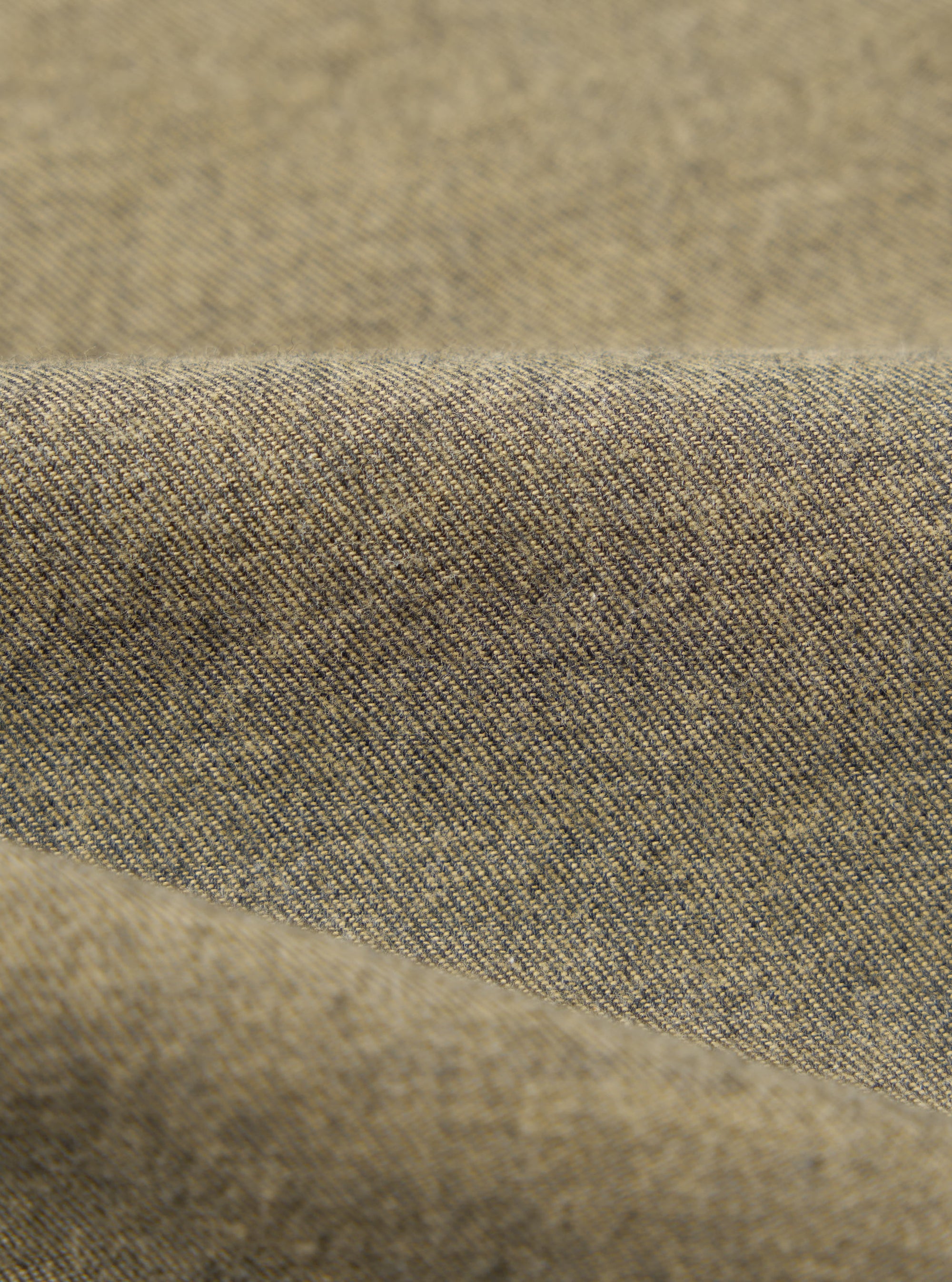 Mustard Brushed Marl Twill Square Pocket Shirt