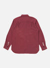 Back view of the Red Brushed Marl Twill Square Pocket Shirt on a white background. The shirt is a brushed red twill with long sleeves and a square pocket.