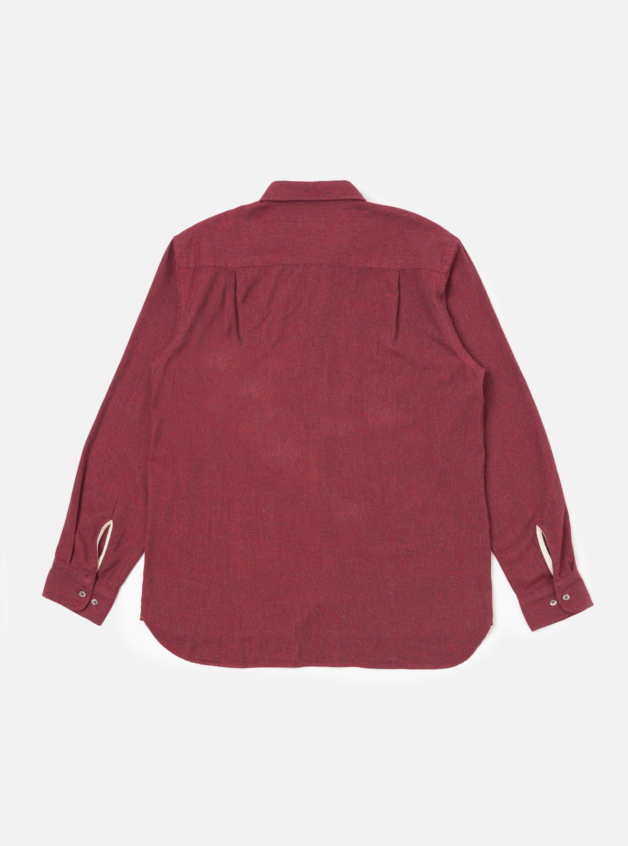 Red Brushed Marl Twill Square Pocket Shirt
