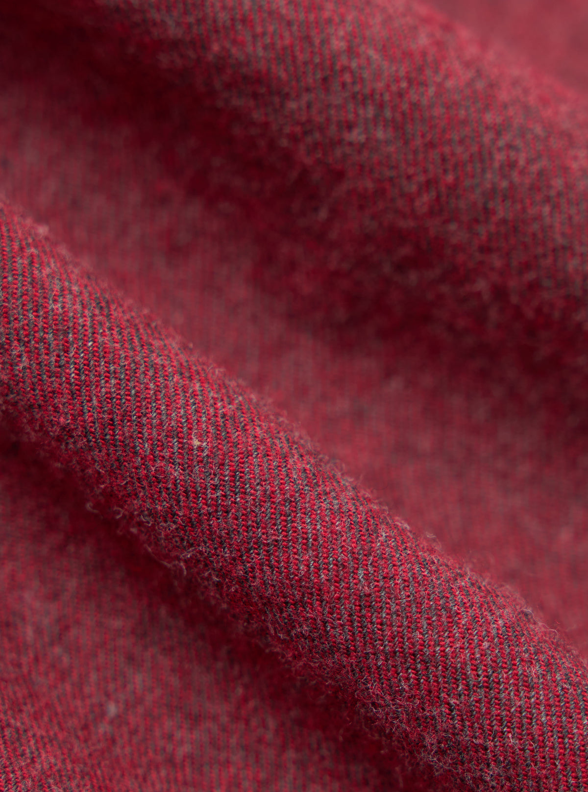Red Brushed Marl Twill Square Pocket Shirt