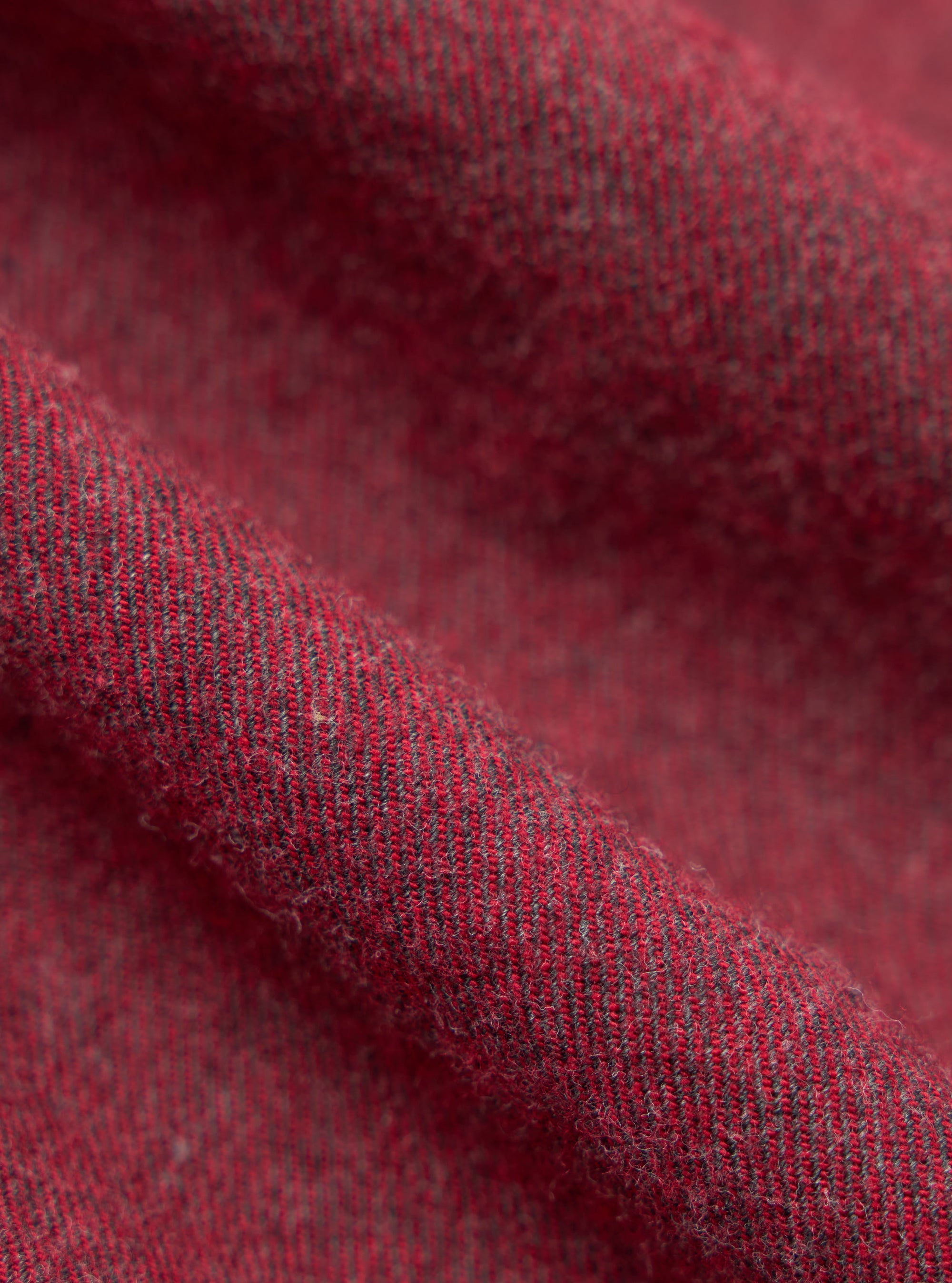Red Brushed Marl Twill Square Pocket Shirt