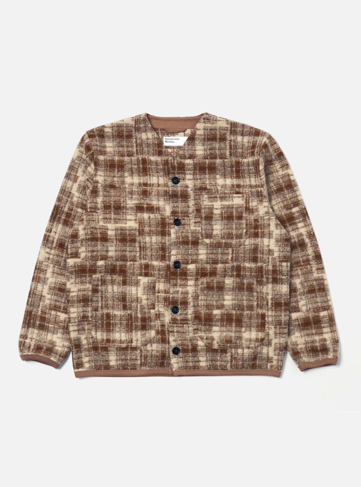 Sand Patch Check Fleece Cardigan