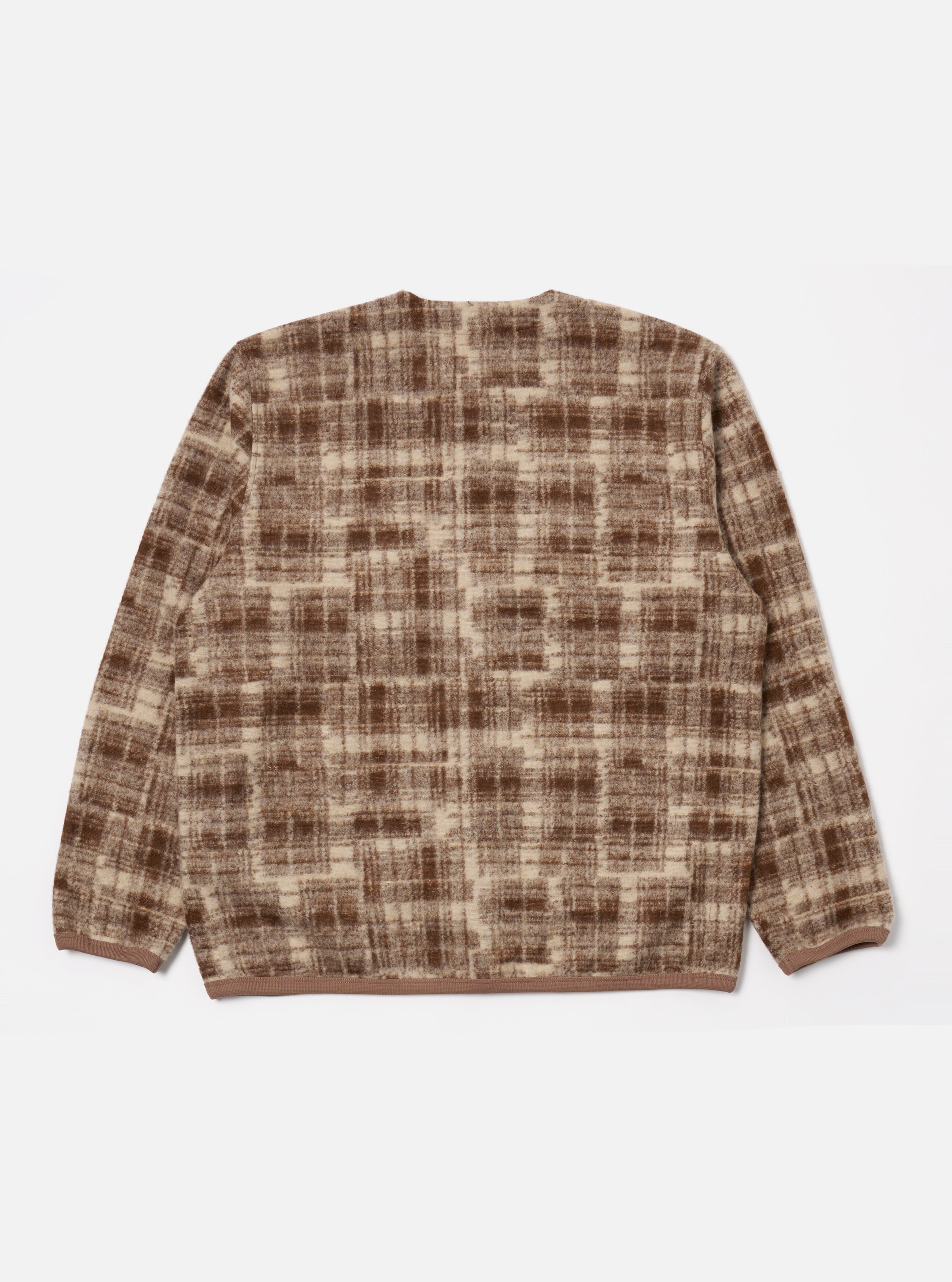 Men's Tan Patch Check Fleece Cardigan – Universal Works