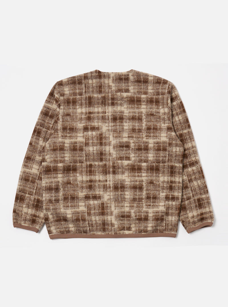 Sand Patch Check Fleece Cardigan
