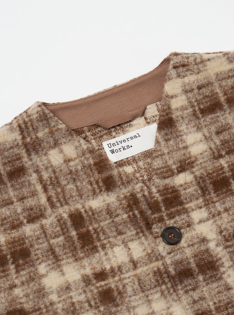 Sand Patch Check Fleece Cardigan