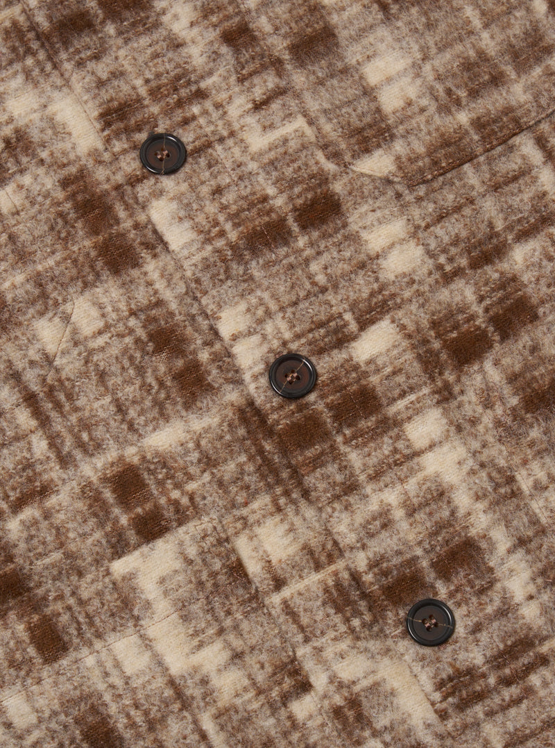 Sand Patch Check Fleece Cardigan
