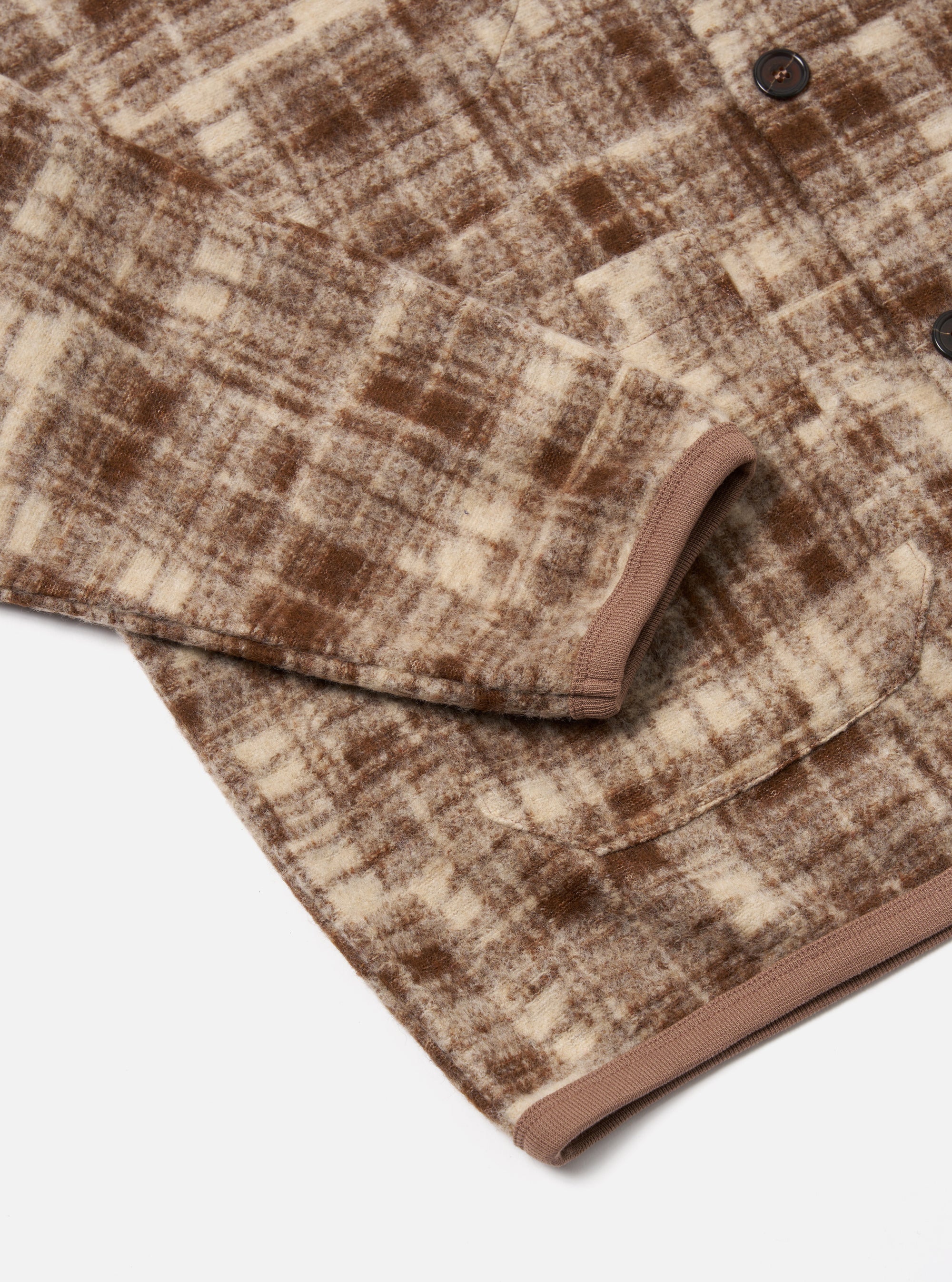 Sand Patch Check Fleece Cardigan