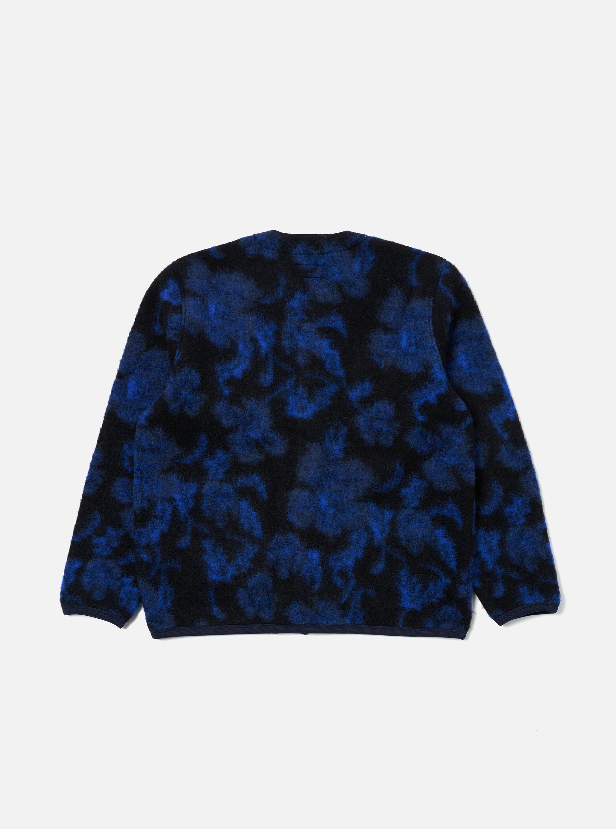 Blue Flower Fleece Cardigan