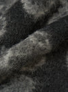 Close-up of the Charcoal Flower Fleece Zip Liner Jacket material. Soft, textured fleece in charcoal and light gray. Focus on the fabric's detail.