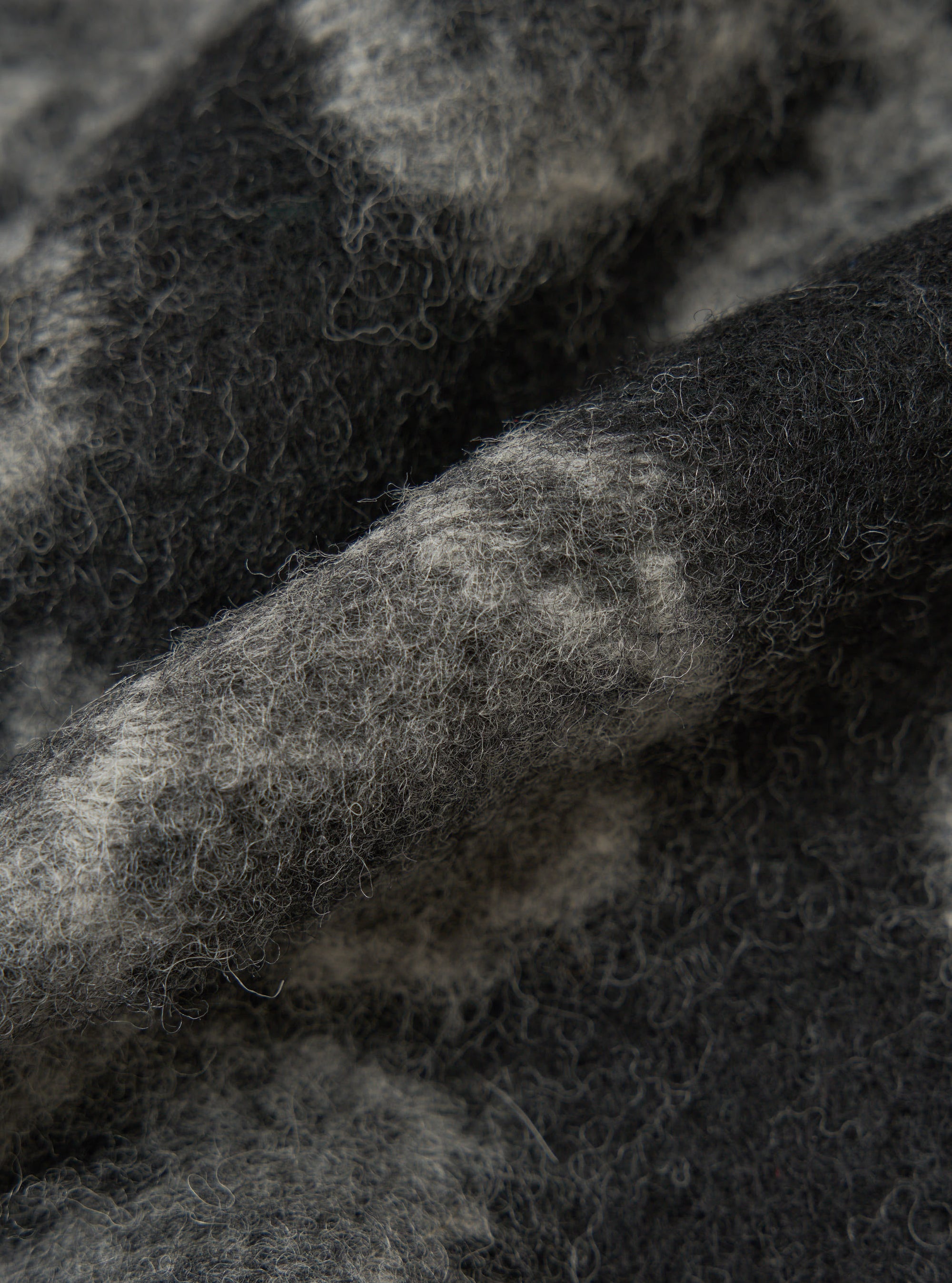 Charcoal Flower Fleece Zip Liner Jacket