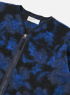 Close-up of the Blue Flower Fleece Zip Liner Jacket on a white background. The jacket features a blue and black floral pattern and a full zip closure.