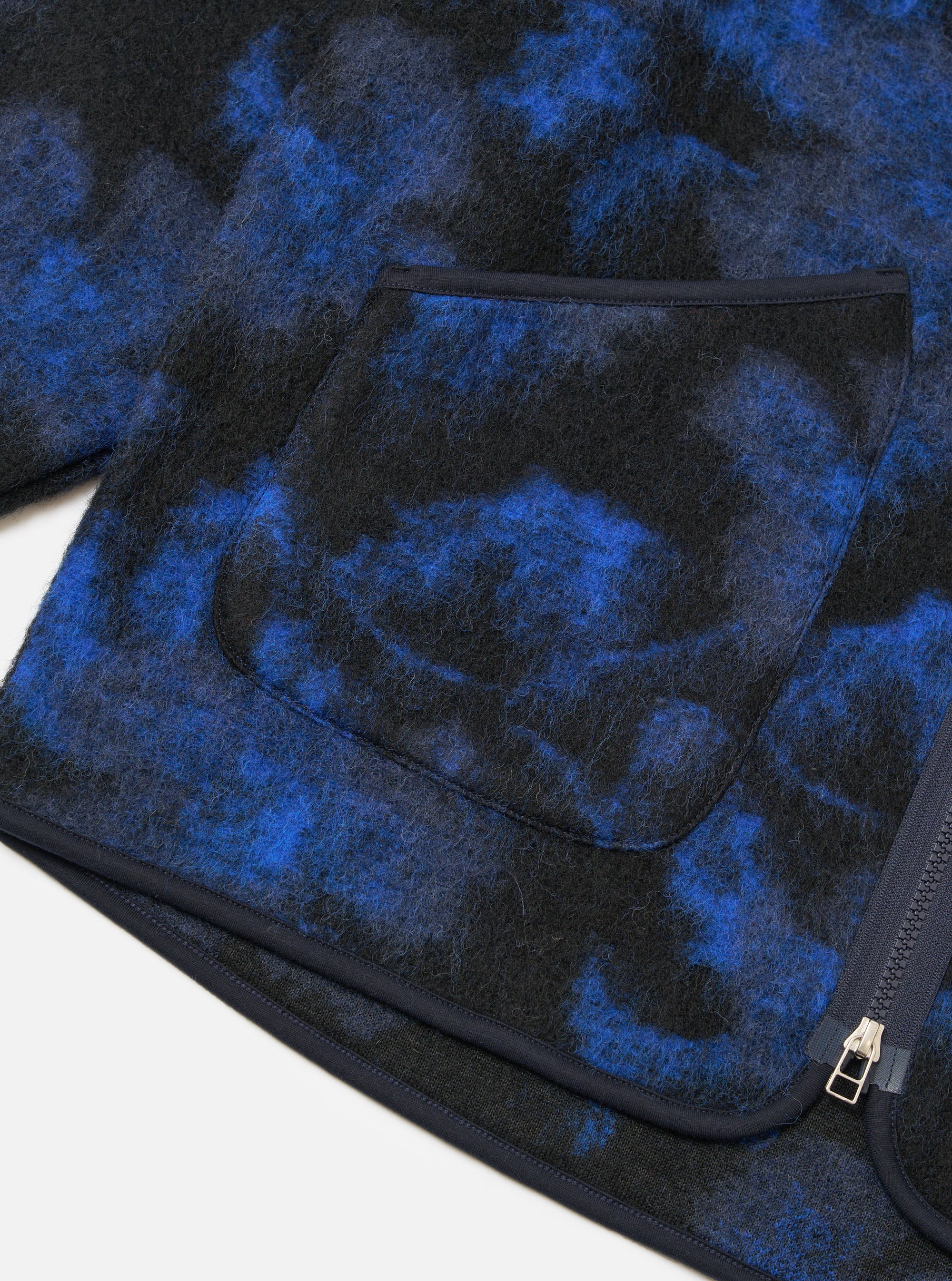 Blue Flower Fleece Zip Liner Jacket