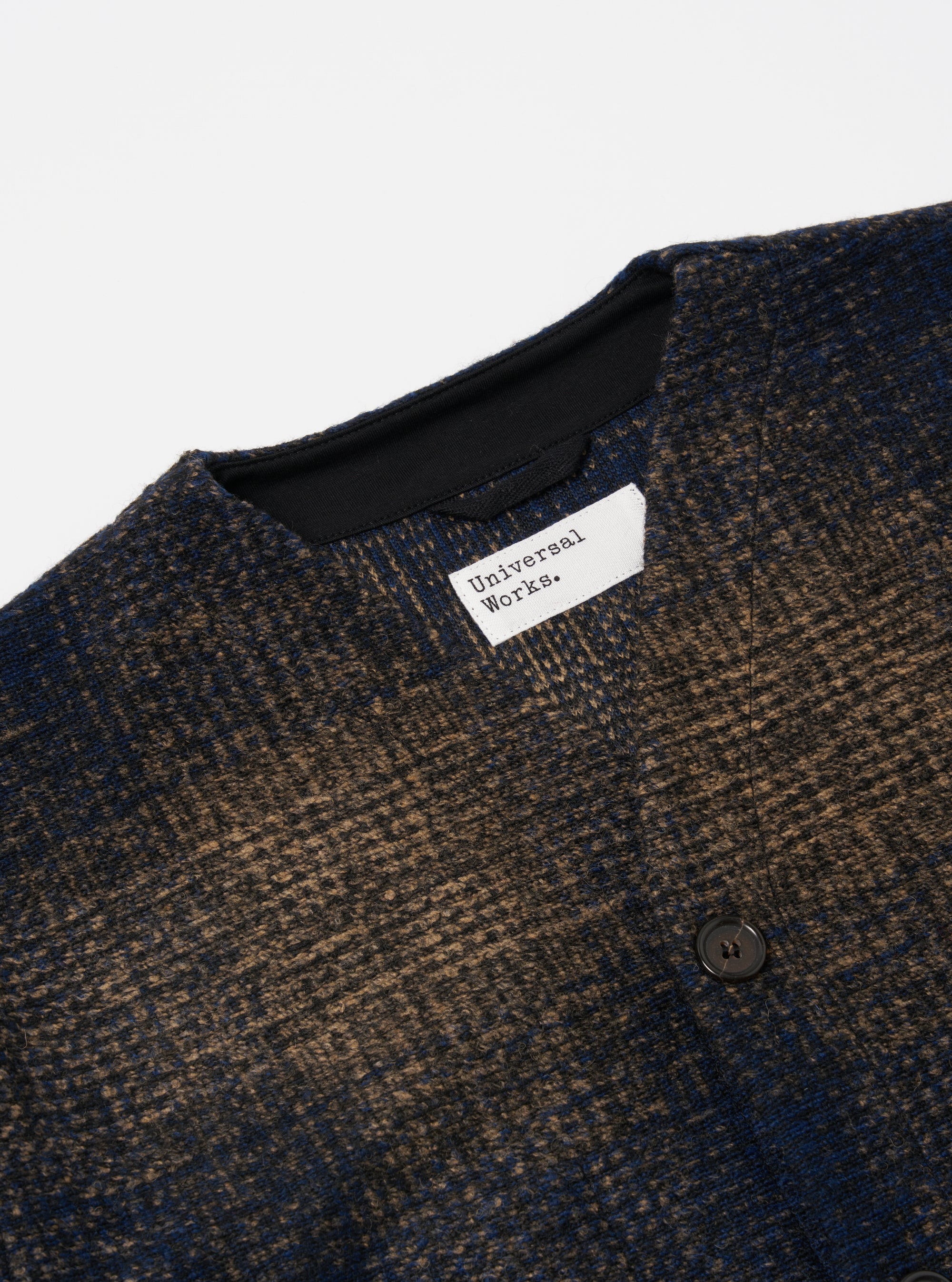 Navy Deca Check Cardigan