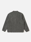 The Grey Marl Wool Fleece Advance Cardigan in grey on a white background. The cardigan is made of wool fleece and has a relaxed fit.