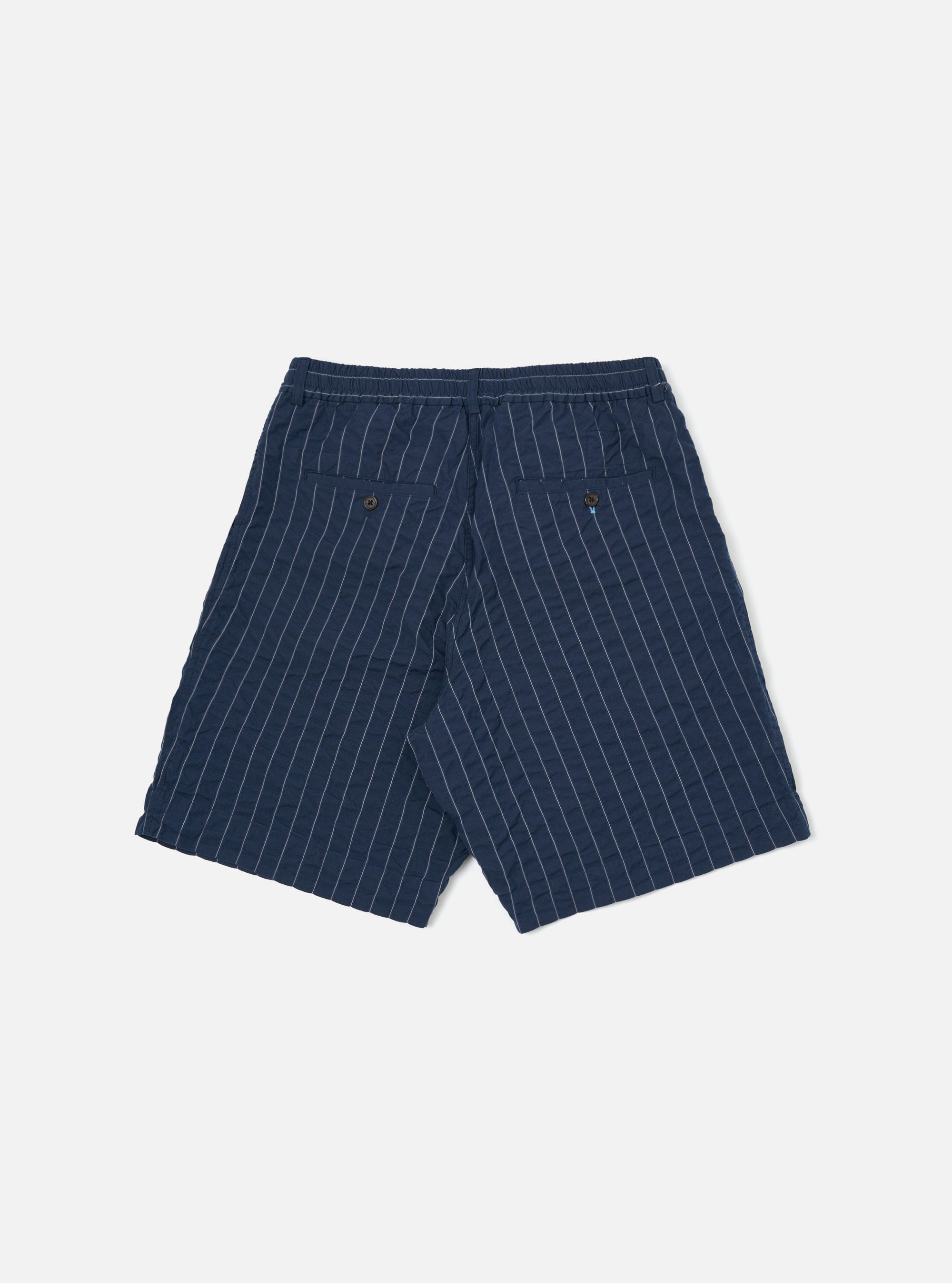 Navy Chester Stripe Pleated Track Short