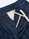 Navy Chester Stripe Pleated Track Short