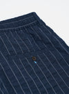 Navy Chester Stripe Pleated Track Short