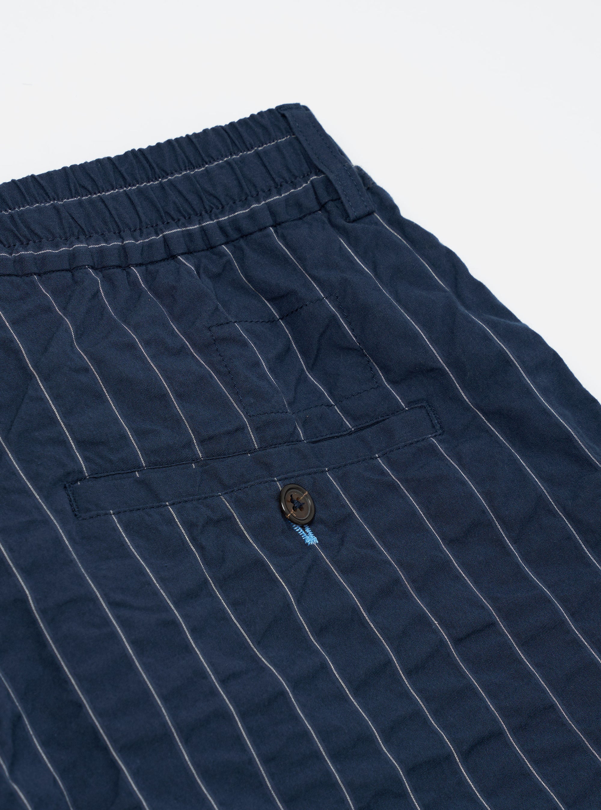 Navy Chester Stripe Pleated Track Short