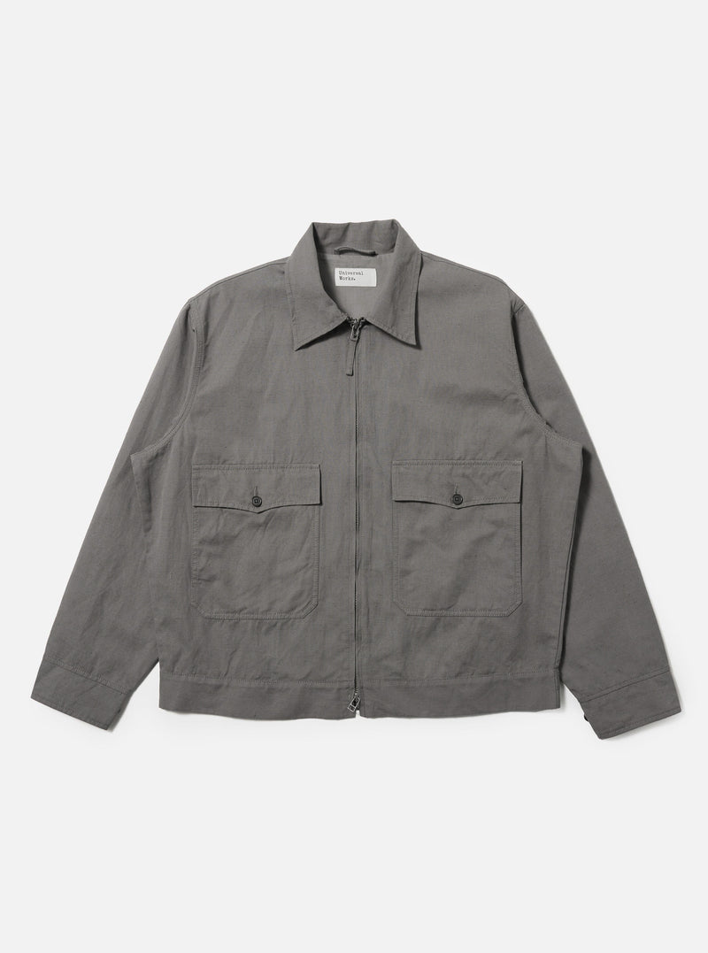 Mid Grey Linen Slub Weave E130 Jacket