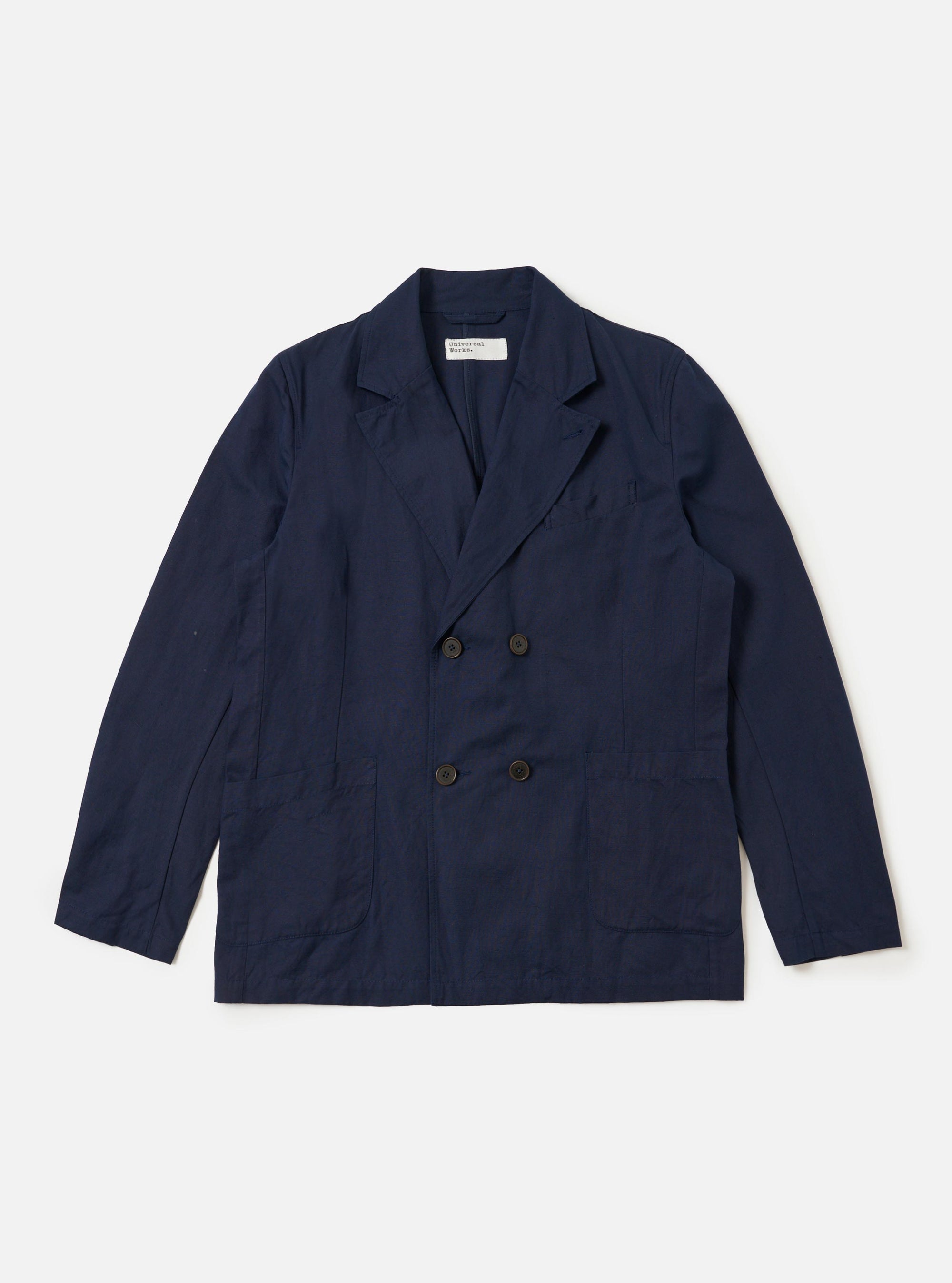 Navy Linen Slub Weave Manor Jacket