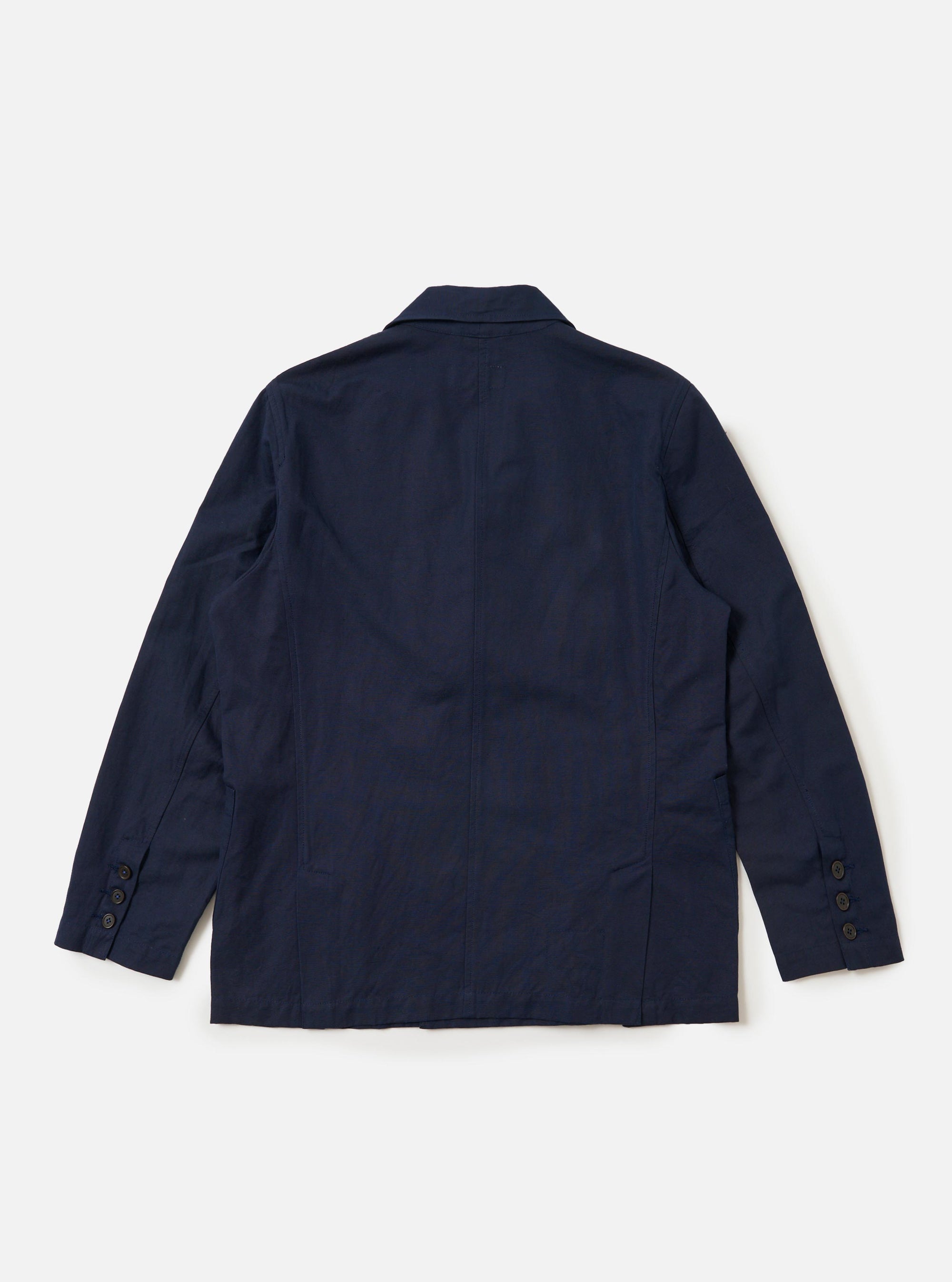 Navy Linen Slub Weave Manor Jacket
