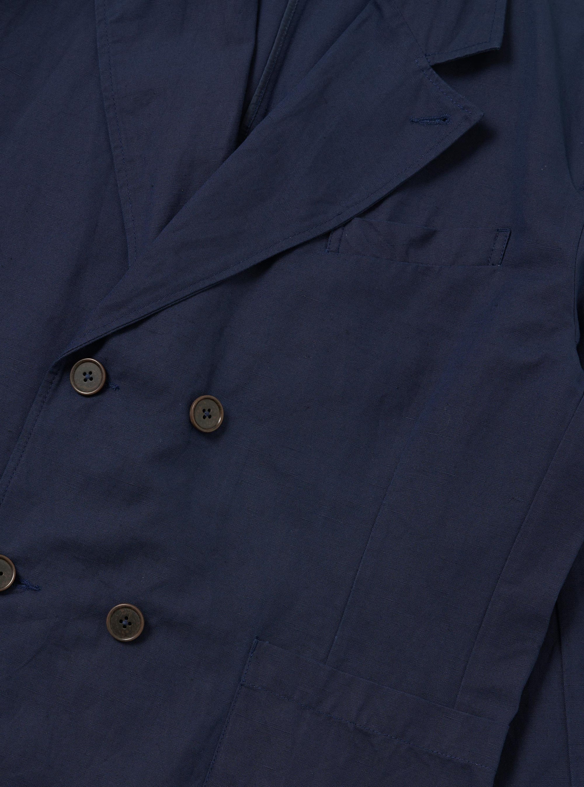 Navy Linen Slub Weave Manor Jacket