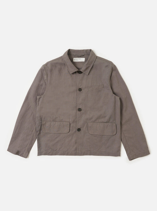 Mid Grey Linen Slub Weave Franck Jacket
