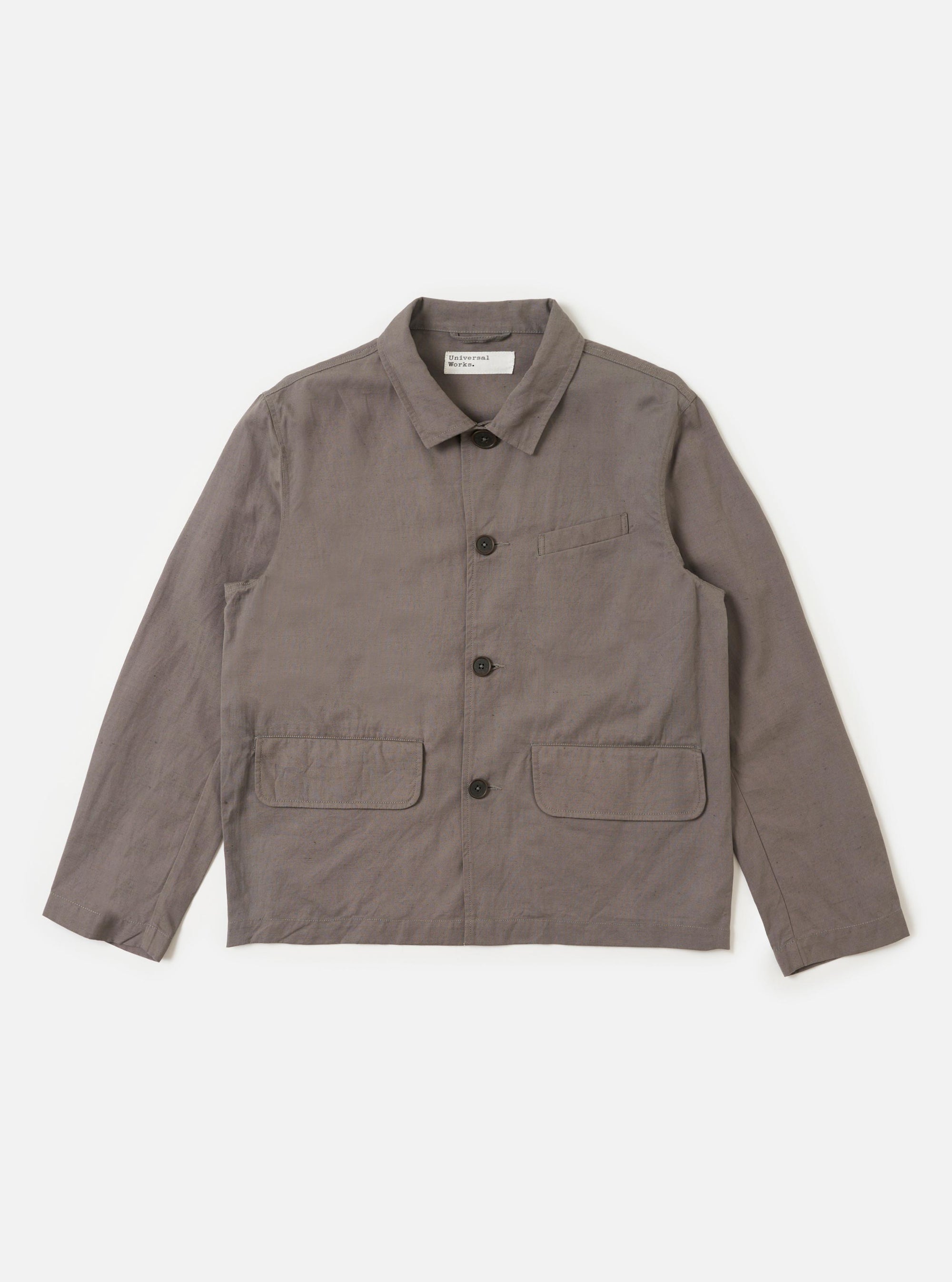 Mid Grey Linen Slub Weave Franck Jacket
