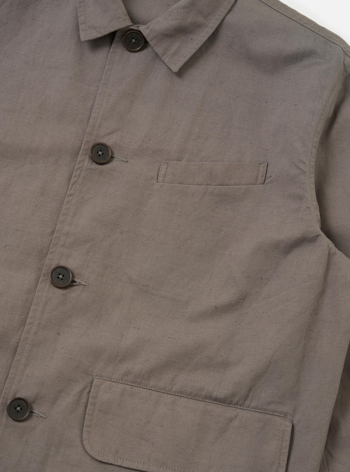 Mid Grey Linen Slub Weave Franck Jacket