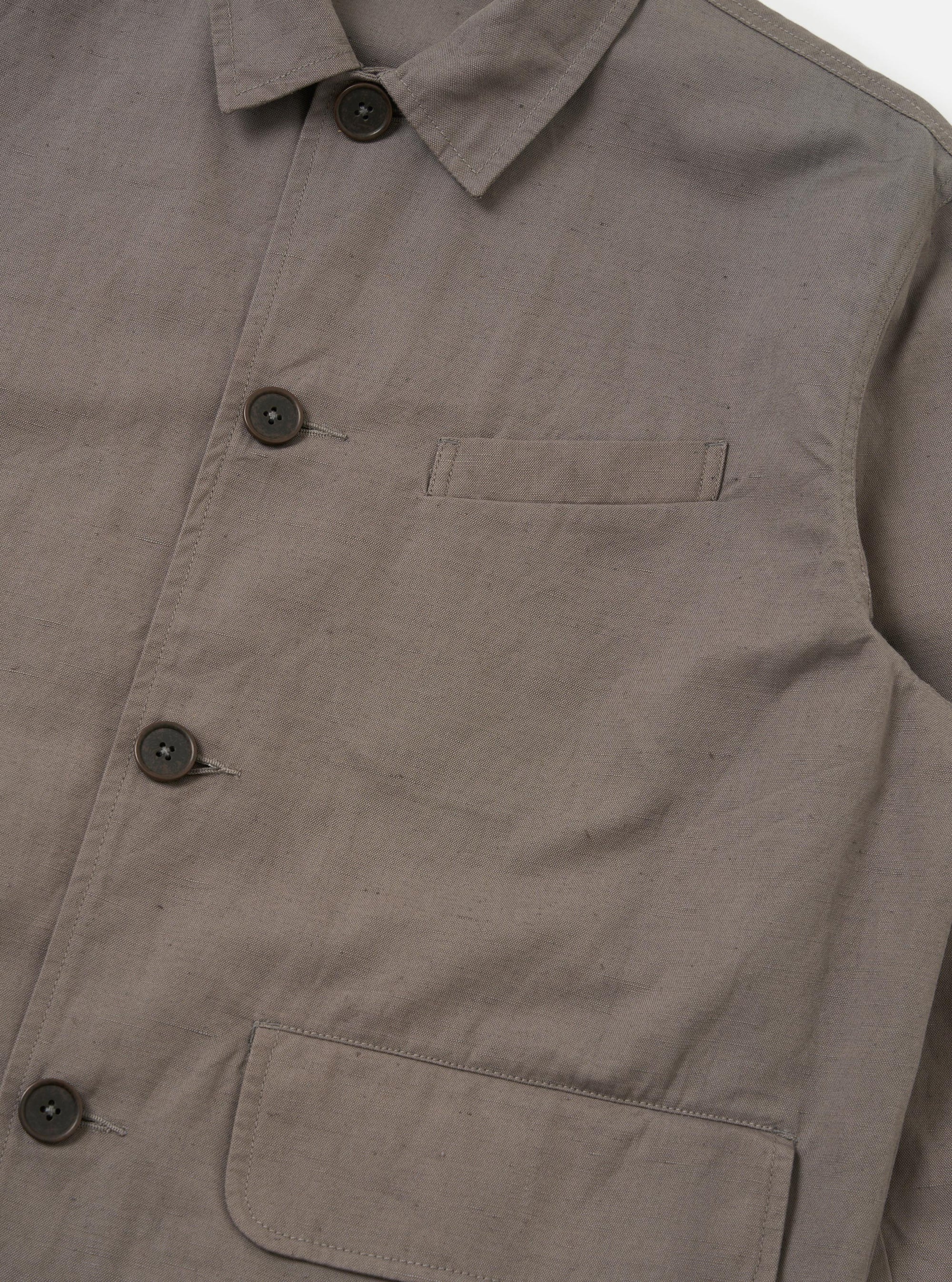 Mid Grey Linen Slub Weave Franck Jacket