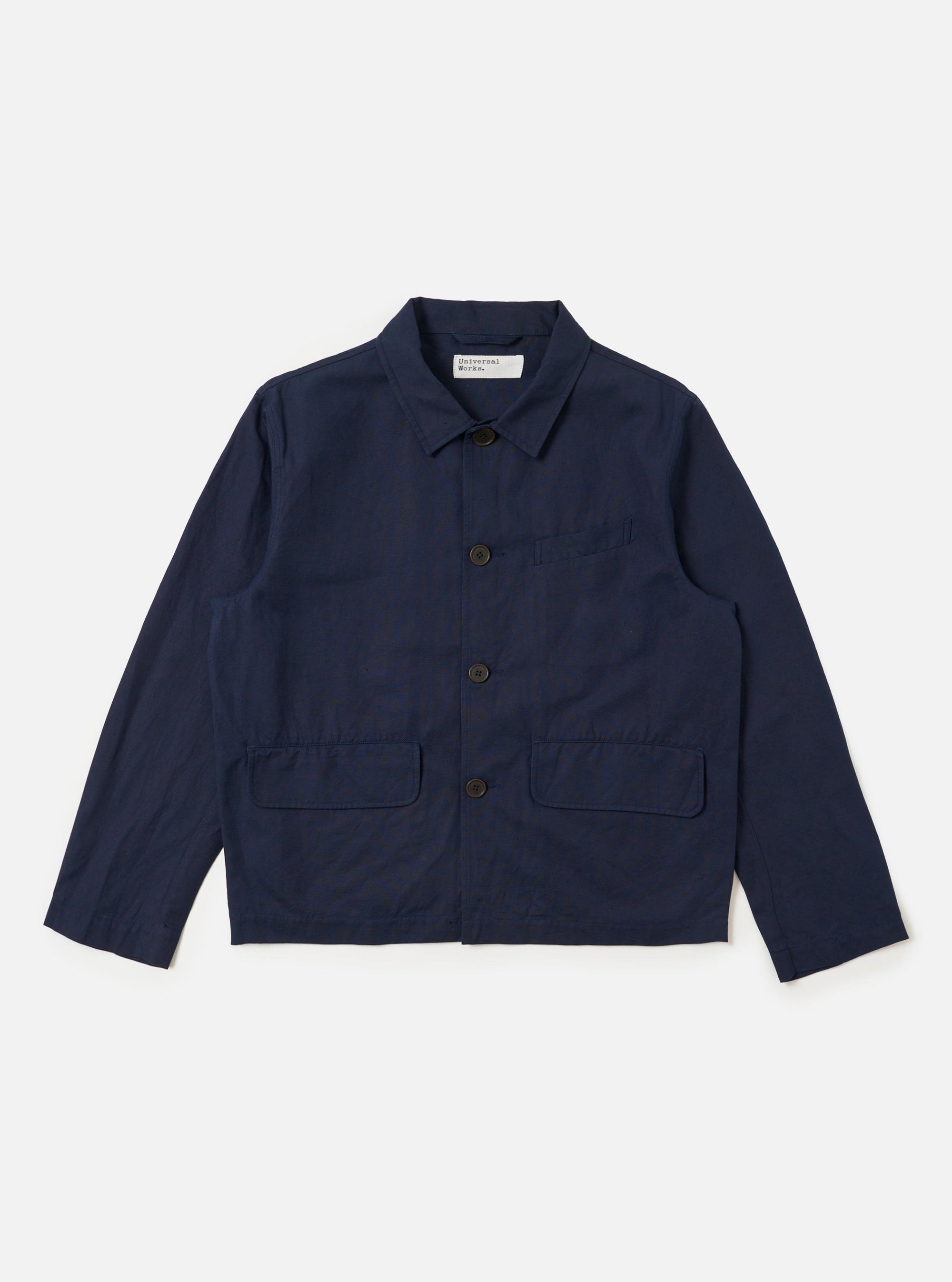 Navy Linen Slub Weave Franck Jacket