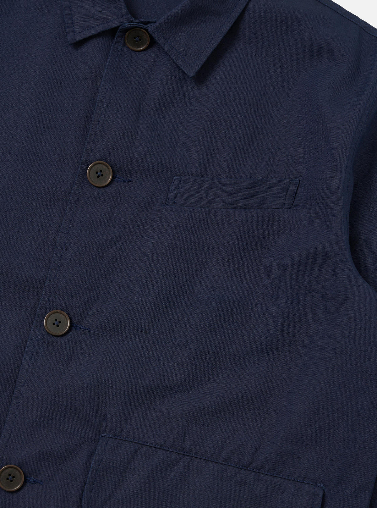 Navy Linen Slub Weave Franck Jacket
