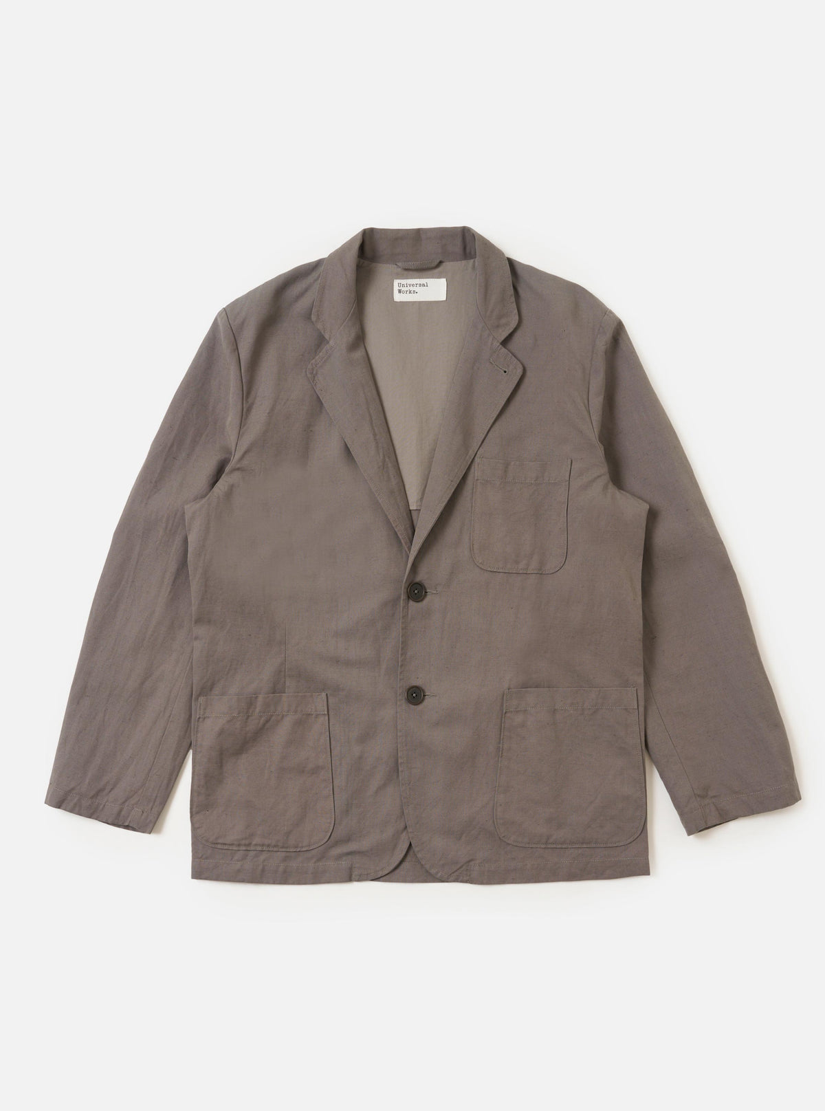 Mid Grey Linen Slub Weave Two Button Jacket