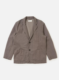 Mid Grey Linen Slub Weave Two Button Jacket